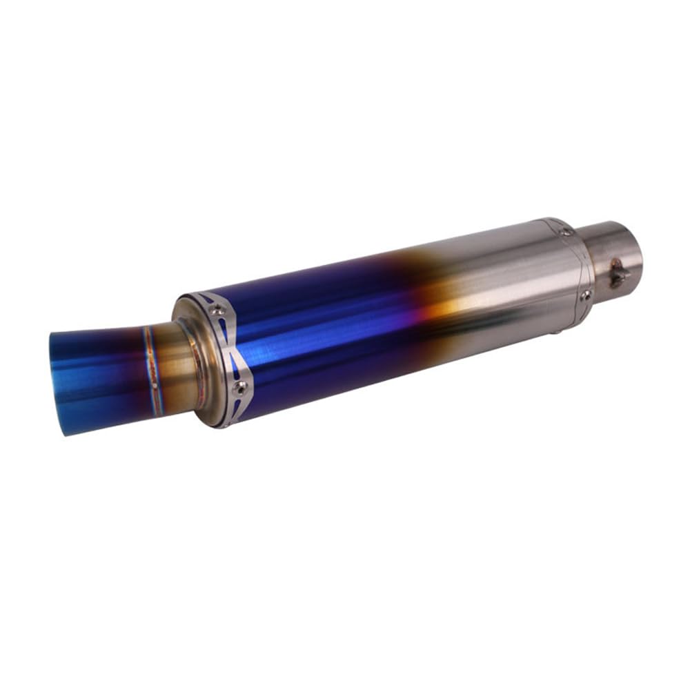 Riloer 1 tubo de escape de silenciador de motocicleta de acero inoxidable, universal para la mayoría de los modelos de motocicletas, calibre de interfaz 5,1 cm, diámetro 7,6 cm / 3,0 IN