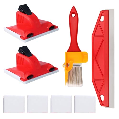 6 PCS Paint Edger Tool Set Multifunctional Cutting in Tools for Painting with 2 Replacement Pads 12 Inch Paint Shield and Edging Brush for Wall Ceiling