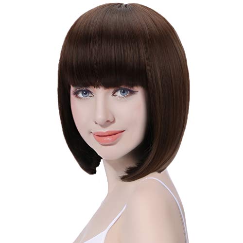最安値 ウィッグ ボブ ショート フルウィッグ レディース 小顔 可愛い カツラ ネット付き 耐熱 カラフル 8色選択可 ブラウン の価格比較