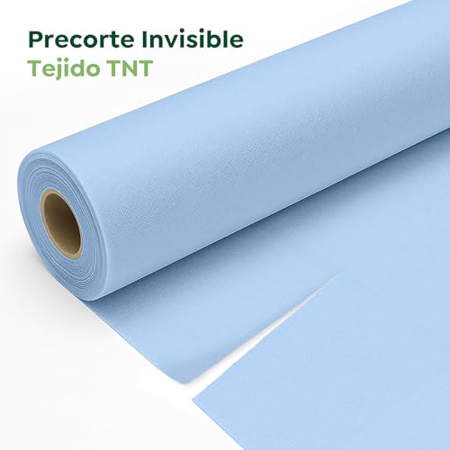 Miniatura 3 de Maxi Products - Camino De Mesa Tnt Precortado A 30 Cm - 0,4 X 12 M - Azul Pastel - Tejido No Tejido Spunbond Tnt - Desechable Con Efecto Tela - Resistente A Líquidos - Catering - Impermeable