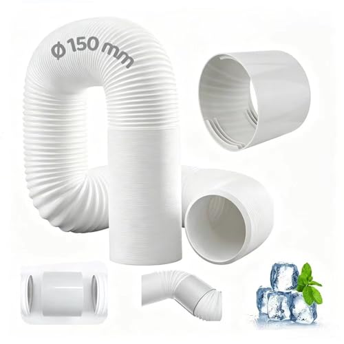 ❄️【Contenuto della confezione】: include 1 tubo di scarico con un diametro di 150 mm e la lunghezza è di 150 cm. La filettatura del tubo dell'aria condizionata è in senso antiorario, il tubo portatile per condizionatori d'aria è adatto per la maggior parte dei condizionatori portatili sul mercato.