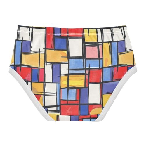 ZZKKO Abstract Art Colorful Blocks Girls Underwear Toddler Panties for Girls Comfort Brief Size 2-8T2