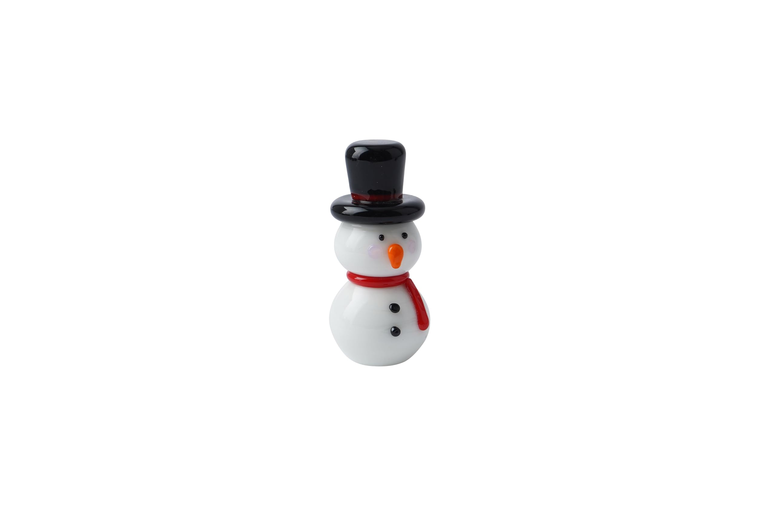 Cgb Giftware Clear With Orange Nose | Artisan Glass Snowman | Keepsake | Collectable | Gift Box | Ornament | Gb07874