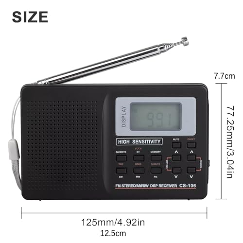 Radio portátil digital AM/FM con pantalla LCD miniatura 3