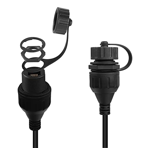 QIANRENON RJ11/RJ12 6P6C Panel Mount Waterproof Connector CAT3 RJ12 Male to Female Outdoor Telephone Line Socket,IP67 Waterproof,for Telephone Communication Alarm Voice System,39cm/15.3in - Image 3