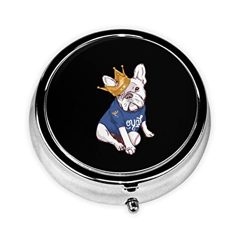 フレンチブルドッグ ピルケース 薬ケース 丸型 3段分割 円形 薬入れ 錠剤ケース 習慣薬箱 サプリメントケース サプリケース 軽量 耐久性 飲み忘れ防止 携帯型 コンパクト