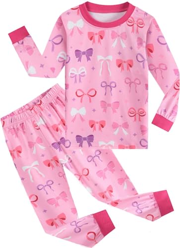 CM-Kid Girls Pajamas Toddler Clothes Sets Kids Long Sleeve 2 Piece Pjs Set Dinosaur Jammies Winter Sleepwear 2-7T