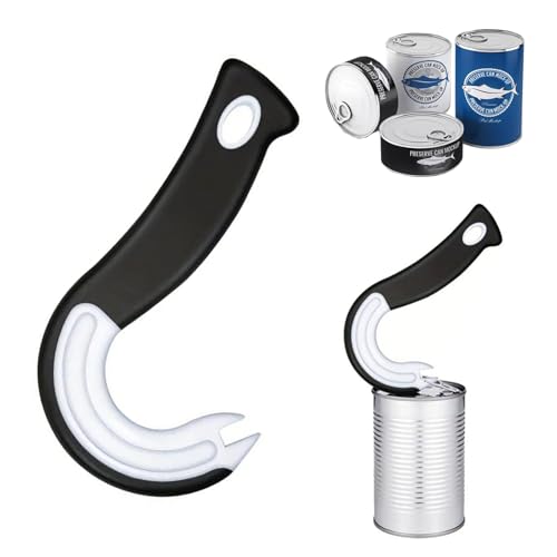 CALLYSONIC Dosenöffner, Tragbarer J förmig Küchenhelfer, Ring Pull GlasÖffner, Can Opener Haken Dosenöffner, Konserven Öffner, Flaschenöffner für Dosen mit Verschlussringen, 1 Stück