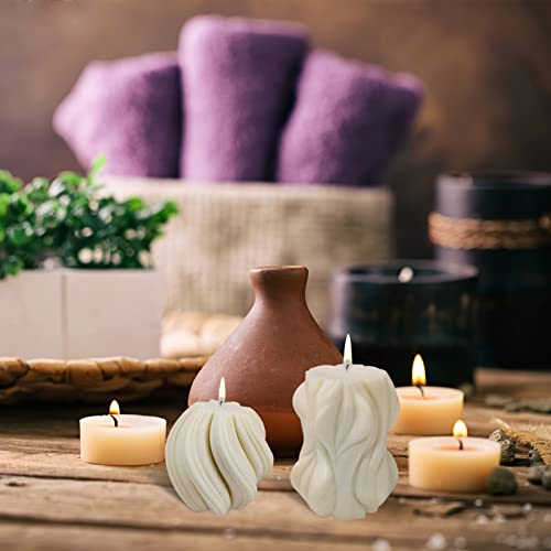 Abaodam 4Pcs Candle Making Molds 3D Silicone Candle Molds Wave Shape DIY Candle Molds for DIY Crafts Wax Candle - Image 4