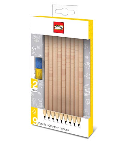 Lego DesignLE51504 West Design Junior Selection 9 Graphite Pencils Pack, Multi-Color, 11 Piece Set