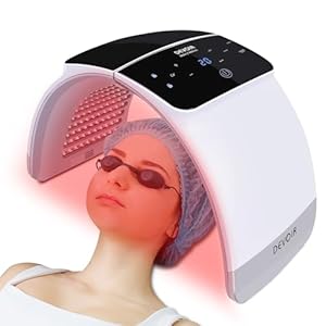 LED Mask 7 Color Therapy with Near Infrared Light LED Face Mask for Skin Rejuvenation Various Facial Problems of SPA Facial Body Skin Care Beauty Salon Device (white)