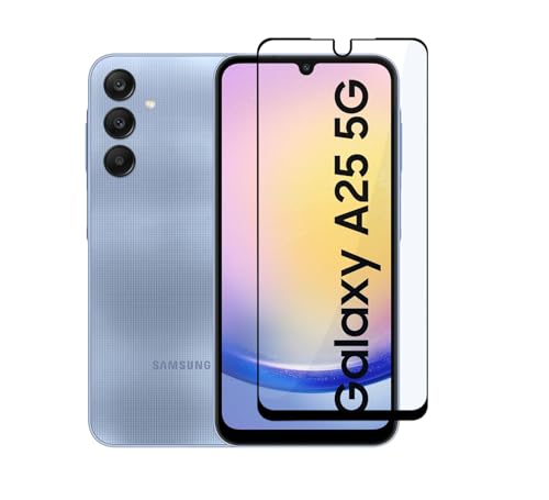 Image of CEDO Tempered Glass for Samsung Galaxy A25 (5G) | Screen Protector Full HD Quality Tempered Glass Anti-Scratch Edge to Edge Coverage with Easy Installation Kit (Black)