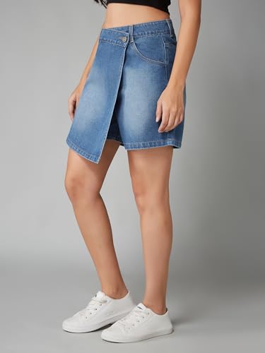 Image of Dolce Crudo Women's Regular High Rise Stretchable Denim Shorts