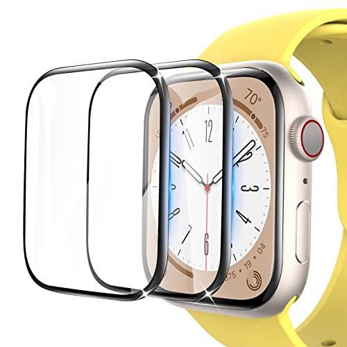 Verre trempé 45mm Apple Watch Series 8 7, film protection écran anti rayures couverture complète 3D