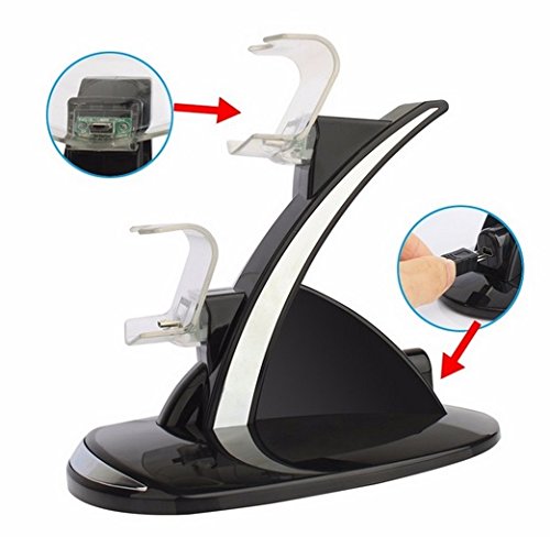 Typhoon Deals Dual PS4 Gaming Controller LED Charging Stand USB Charger Dock Station Cradle For Sony Playstation 4