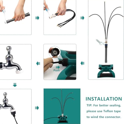 Image of HASTHIP 10 Meters Misting System, Water Sprinkler for Garden, Flexible Multi-Nozzle Water Spraying, Garden Cooling System, Irrigation System for Plants for Patio, Garden, Backyard