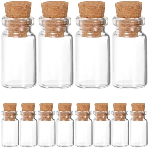 Rosenice Mini-Glasflasche mit Korken, 25 Stücke