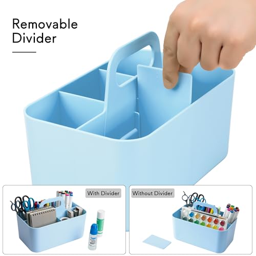 Image of Tiawudi Multipurpose Caddy Organizer, Plastic Caddy with Handle, Stackable Desk Organizer for Stationery, Marker and Pencil, Office Supplies Organizer, Dorm Caddy