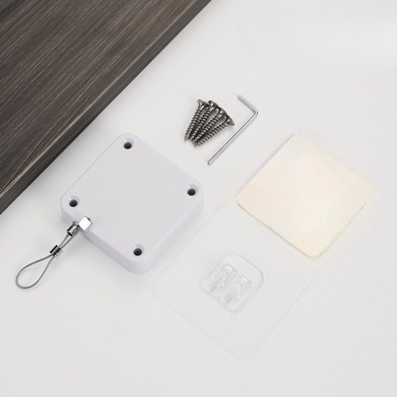 Door Closer with Retractable Cable, Automatic Door Closing Tool for Home and Office (Black)