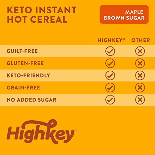 HighKey Snacks Keto Breakfast Cereal - Low Carb Food - Oatmeal & Grits Substitute - High Protein Gluten & Grain Free Snack - Ketogenic Friendly Foods & Products - Diabetic Diet - Maple & Brown Sugar