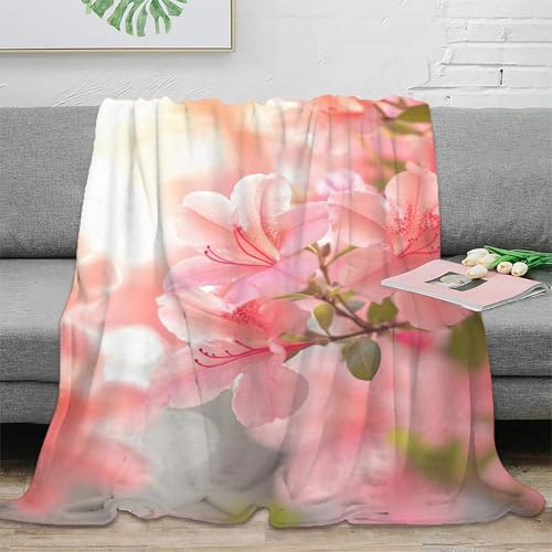 Couverture lit microfibre 127x152 cm avec impression fleurs style plaid