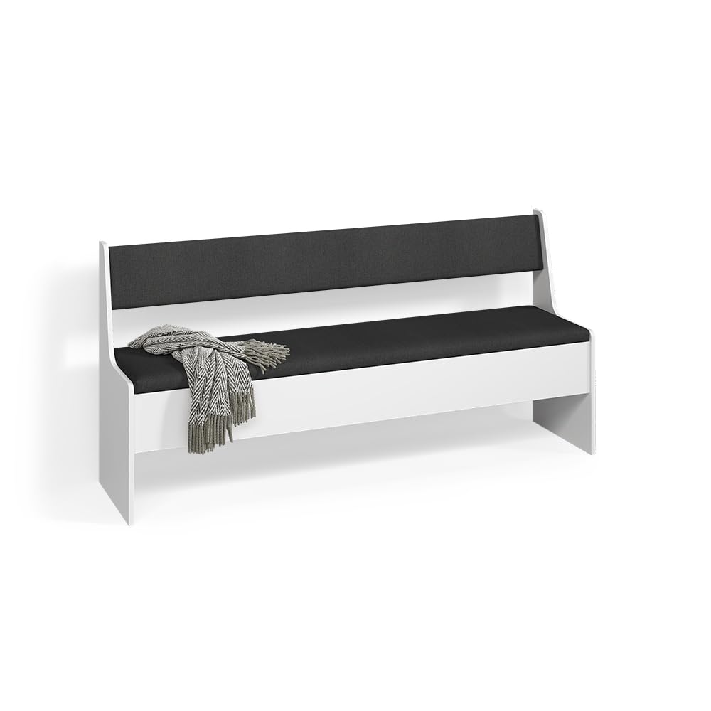 Livinity Panca ad angolo Tiberio, Bianco, 41.5 x 166.6 cm