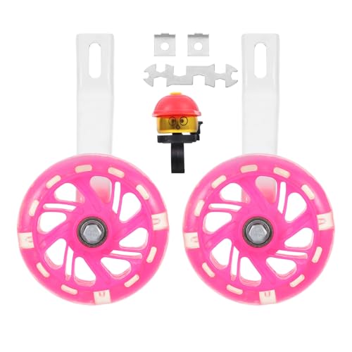 BESPORTBLE 1 Juego 16 Ruedas de Entrenamiento para Kinder Delice Bicicleta Bycicle bicicleya biciclrta Soporte para Casco Scooter Manejar Ruedas Laterales Rueda de Entrenamiento Rosa