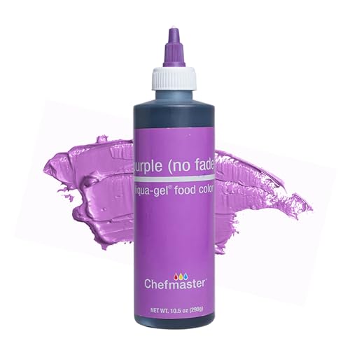 Chefmaster Purple Liqua-Gel® Food Coloring | Vibrant Color | Professional-Grade Dye for Icing, Frosting, Fondant | Baking &amp; Decorating | Fade-Resistant | Easy-to-Use | Made in USA | 10.5 oz