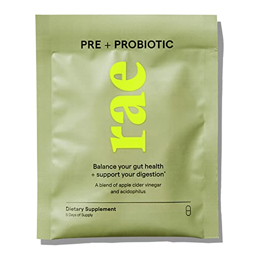Rae Wellness Pre + Probiotic for Women - Support Digestive and Gut Health with Apple Cider Vinegar, Acidophilus and More - Vegan, Non-GMO, Gluten-Free - 10 Caps (5 Servings)