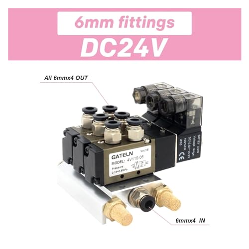 Válvula solenoide 4V110-06 DC24V para eliminar fugas de aire con base de aluminio 3