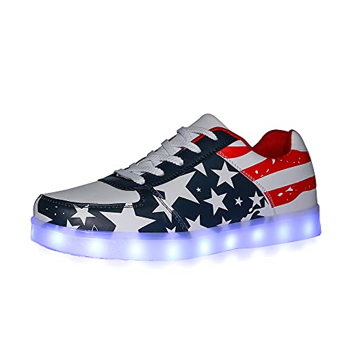 Image of YuanRoad Unisex LED Light Up Shoes with USB Charging Glowing Luminous LED Sneakers