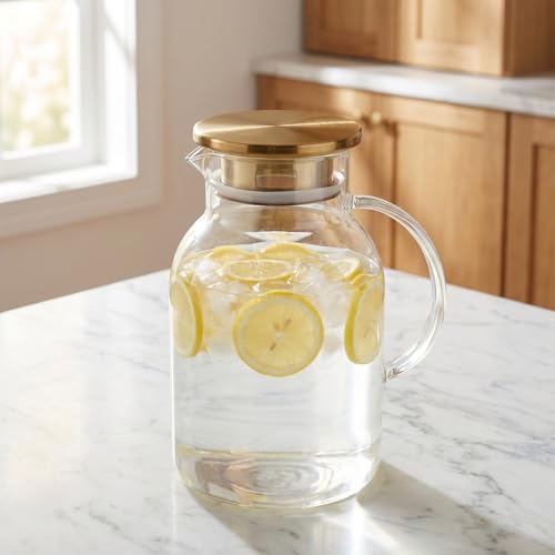 Image of 3.54 Inch Water Pitcher Lid Replacement for Glass Kettle Leak-Resistant Carafe Lid Cover Suitable for 2 Liter Pitcher Home Kitchen Use