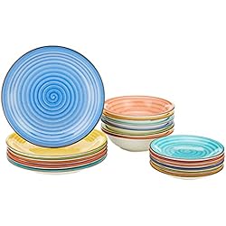 Tognana Art & Pepper Stoneware - Vajilla de 18 piezas, multicolor