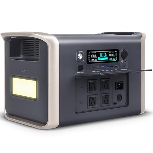 TOPAZ Power Station 2600W (Peak 3600W) 2048Wh LifePO4 Battery Station, AC Outlets DC Outputs USB Type-C Ports, for Outdoor Camping, Home Use, RV, Emergency (Solar Panel Optional)