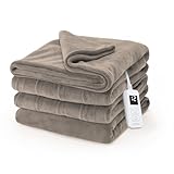 Sunbeam Microplush Heated Blanket, Full, Mushroom, BSM9BFS-R772-16A00