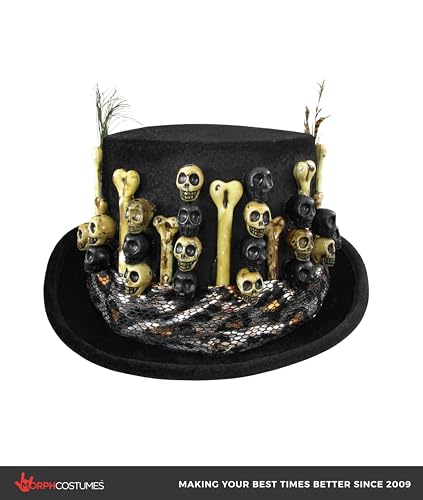 Sombrero de copa negro para disfraz de vudú mujer miniatura 4