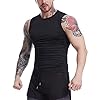 Ruowuhen 2 Pezzi Canotta Compressione Uomo, Maglia Sportiva Senza Maniche Aasciugatura Rapida per Bodybuilding Palestra Running Nero+Nero M #3