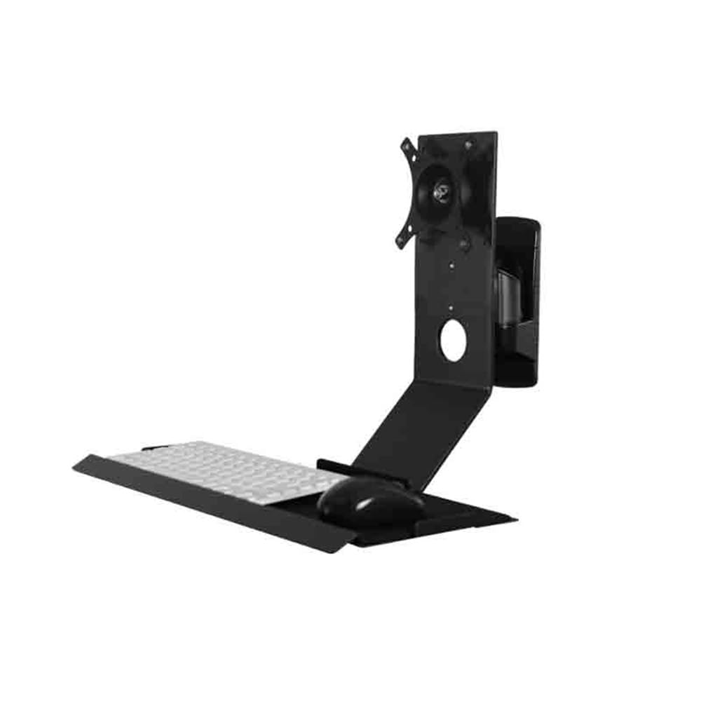 Aioneer Monitor Arm Black Monitor Stand Swivel Head Foldable With Regular Tray Fits 15-27 Inch Screens Monitor Mount Arm