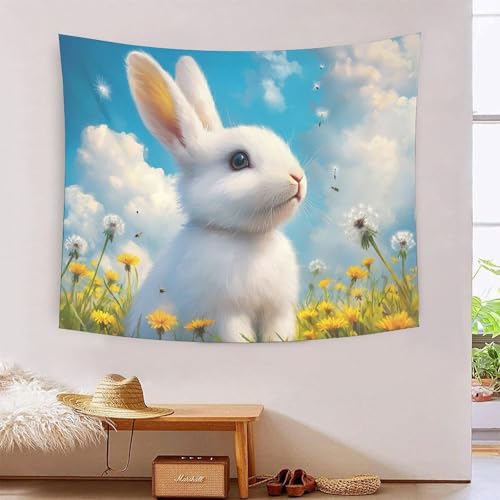 Tapisserie murale lapin KAYZTGSDA grand format en tissu de qualité