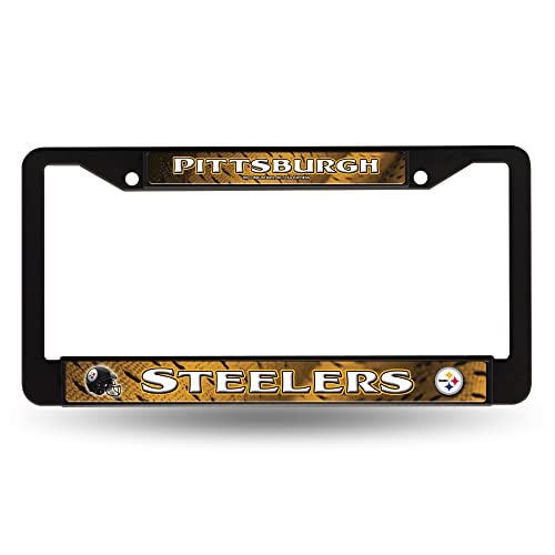 Cadre chromé NFL EZ View Noir 15x8 FBC2310 pour plaque d'immatriculation auto