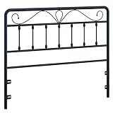 Elephance Full Size Headboard Only for Bed Frame,Victorian Style Platform Bed Metal Headboard,Height Adjustable,Full Size, Easy Assembly, Black