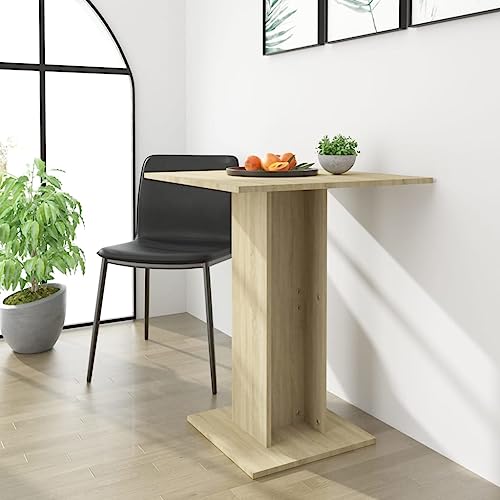 PIXZSSI Mesas de comedor Roble Sonoma 60x60x75 cm Material de madera Diseño elegante Mesa de comedor Interior Diseño versátil Mesas altas Resistencia a la humedad Mesa de cocina Fácil limpieza