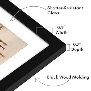 Americanflat 55×14 collage picture frame with shatter resistant glass fits three 4×4 photos or one 55×14 photo gallery wall frame set signature collection photo frame for wallblack  urban country home decor