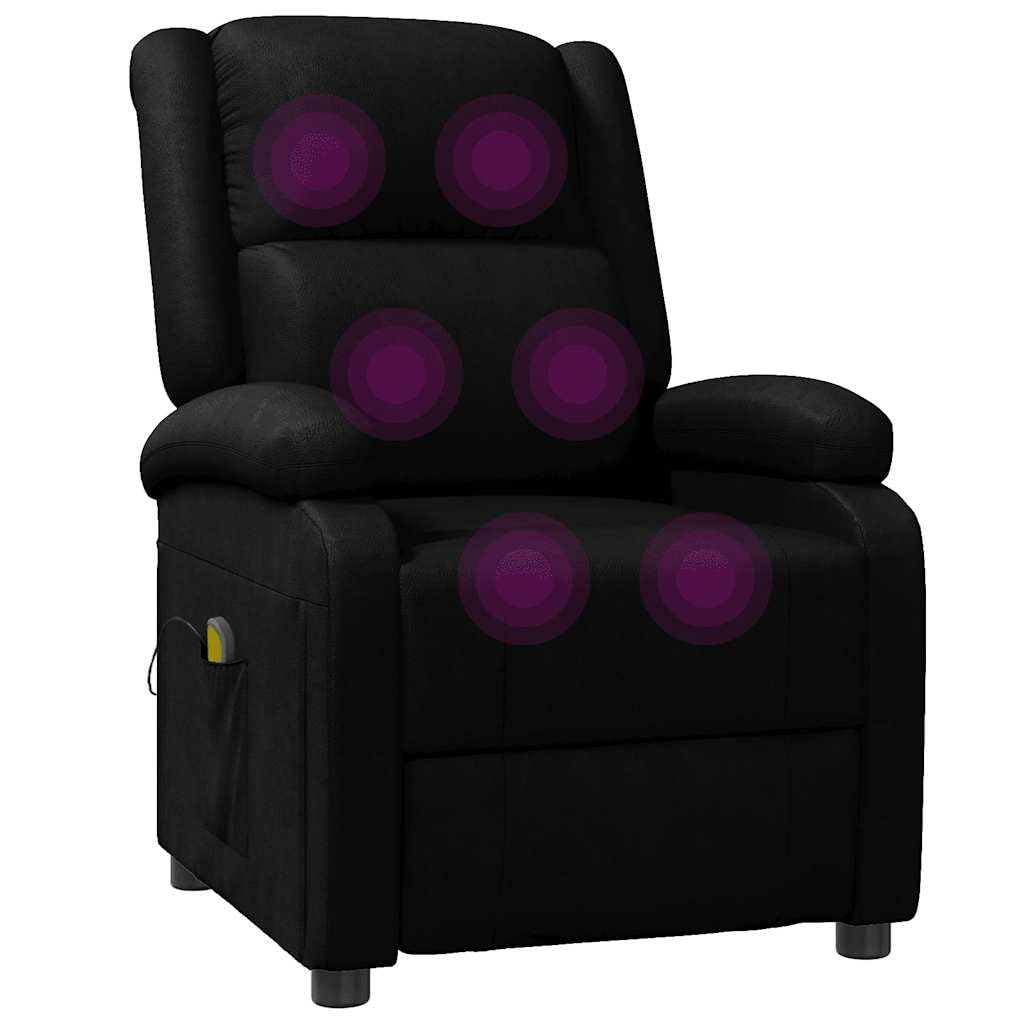 vidaXL Sillón de Masaje de Cuero sintético Negro