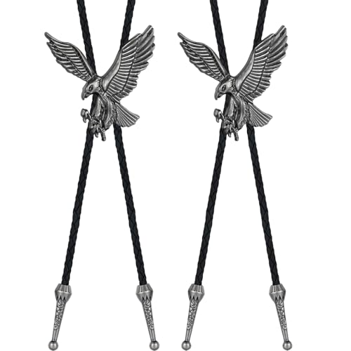 Image of Bolo Tie for Men Women Cowboy Turquoise Celtic Natural Tiger Eye Stone Longhorn Bull Western Leather Bolo Necktie