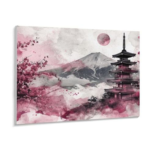 数字油絵 ラッセン 富士五重塔水墨画 デジタル油絵 数字キットによる絵画 DIY絵 手塗り 美しい日本の風景写真 雄大な日本建築 数字キット塗り絵 壁飾り ホーム オフィス装飾 数字塗り絵 手工芸 初心者 大人 子供 贈り物 50×40cm