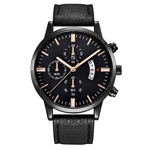 CJMING Reloj De Cuarzo Minimalista para Hombres, Reloj Clásico para Hombres De Negocios Pulsera De Negocios Reloj Deportivo Analógico Reloj De Cuero Impermeable Calendario Cronógrafo