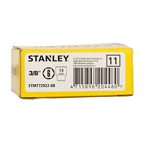 Image of STANLEY STMT72922-8B 3 /8-inch 14mm Chrome Vanadium Steel 6 Point Standard Socket (Silver)