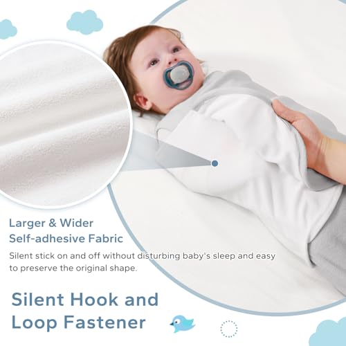 Image of ZIGJOY Swaddle Sleep Sack Newborn 1.5 Tog Fleece Wearable Blanket Baby 0-6 Months - Lightweight MicroFleece Winter Sleeping Sacks Bag for Infant Girl Boy Gifts, Grey