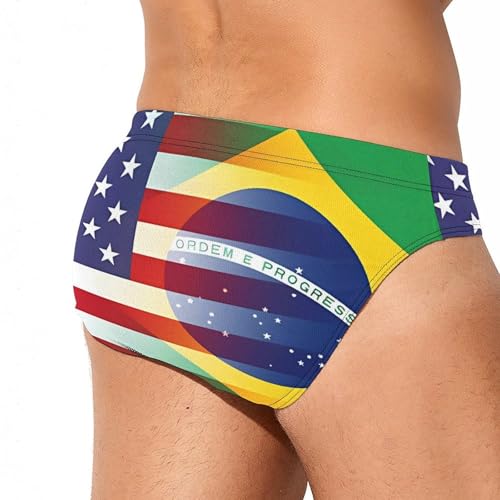U.S. Brazil Flag Men's Swim Briefs Sexy Bikini Swimsuit Beach Shorts Underwear Low Waist3